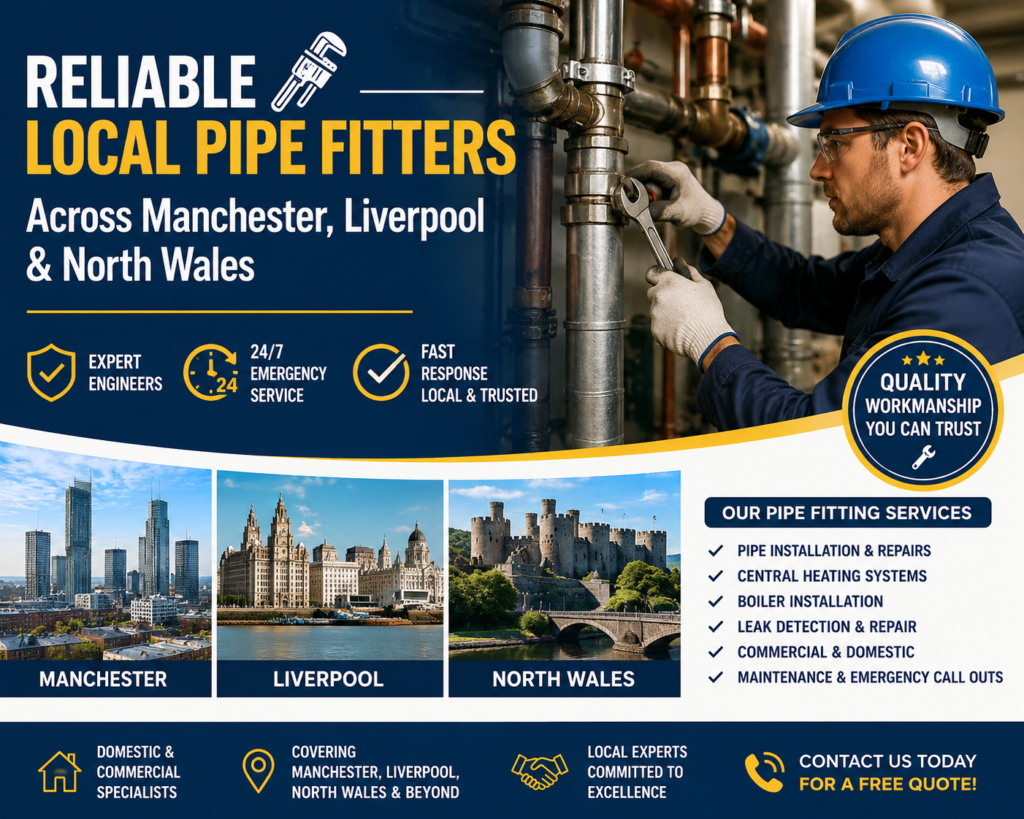 Reliable Local Pipe Fitters Across Manchester, Liverpool & North Wales