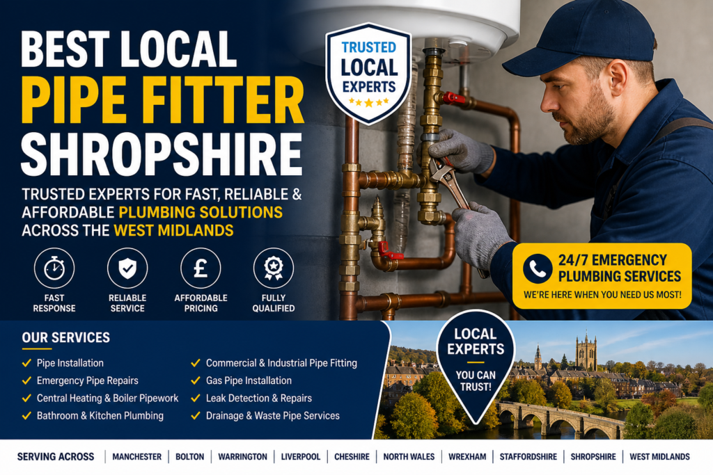 Best Local Pipe Fitter Shropshire – Trusted Experts for Fast, Reliable & Affordable Plumbing Solutions Across the West Midlands